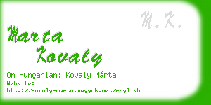 marta kovaly business card